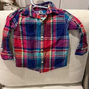 Janie and Jack Multicolor Plaid Button Down Shirt